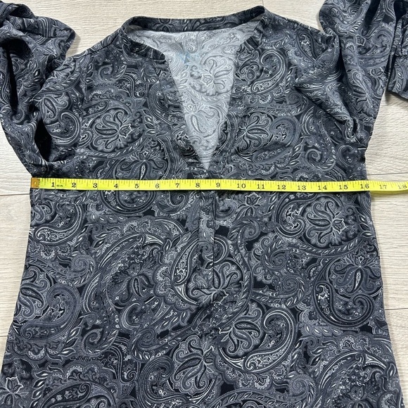 Michael Kors COLLECTION Silk Paisley Print Long Sleeve Dress in "Slate Multi” - Picture 10 of 11